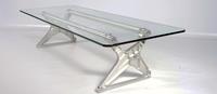 Cross Coffee Table - Glass Top