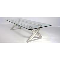 Cross Coffee Table - Glass Top