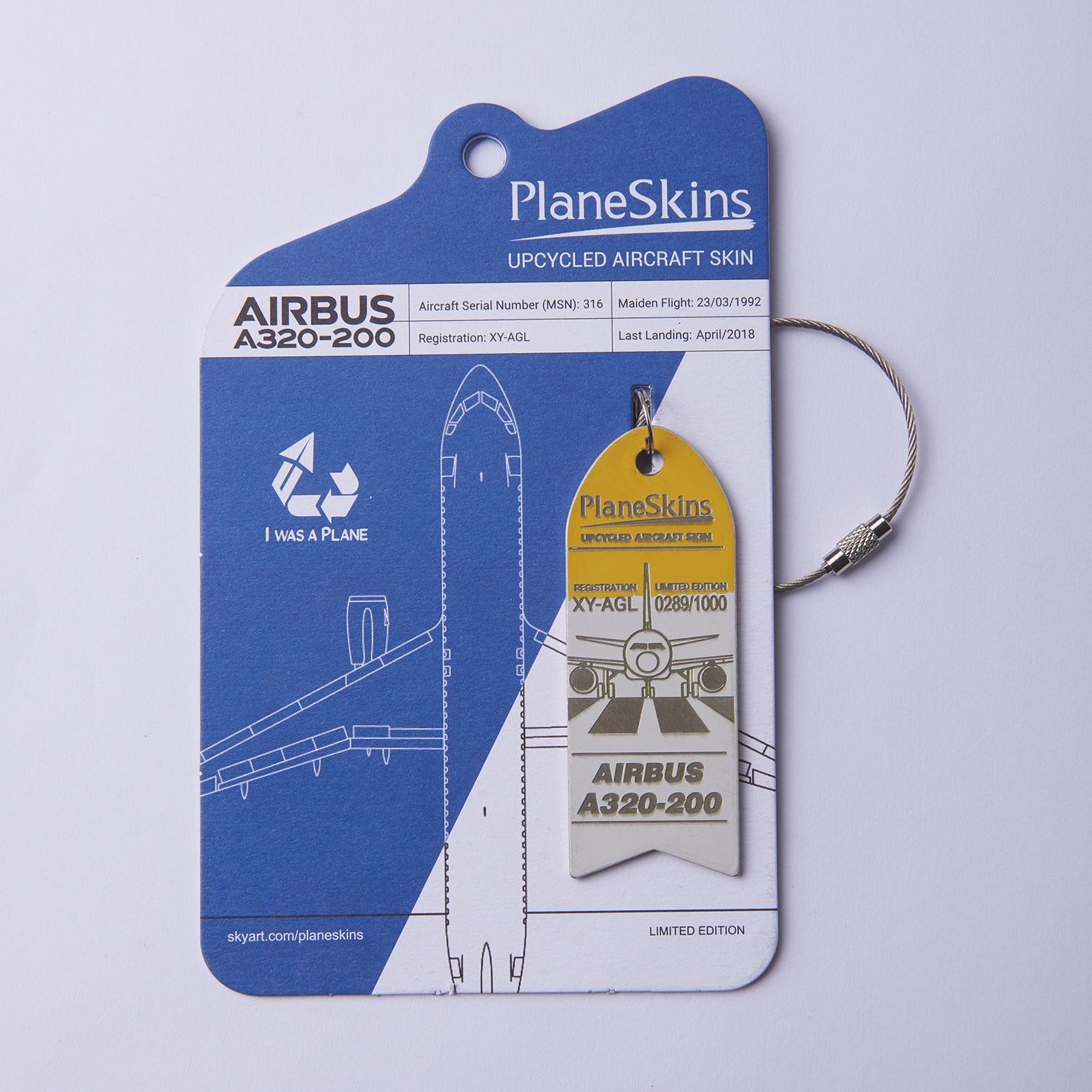 A320 Genuine Aircraft Skin Key Tag - Yellow White - PS-A320-KT-0001YW ...